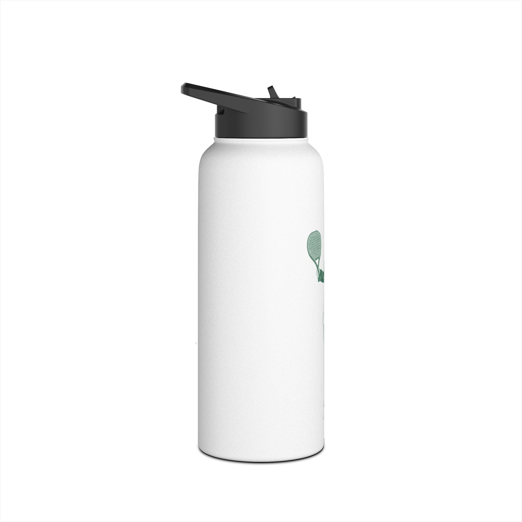 Retro Female Padel Player Stainless Steel Water Bottle | Sports Athlete