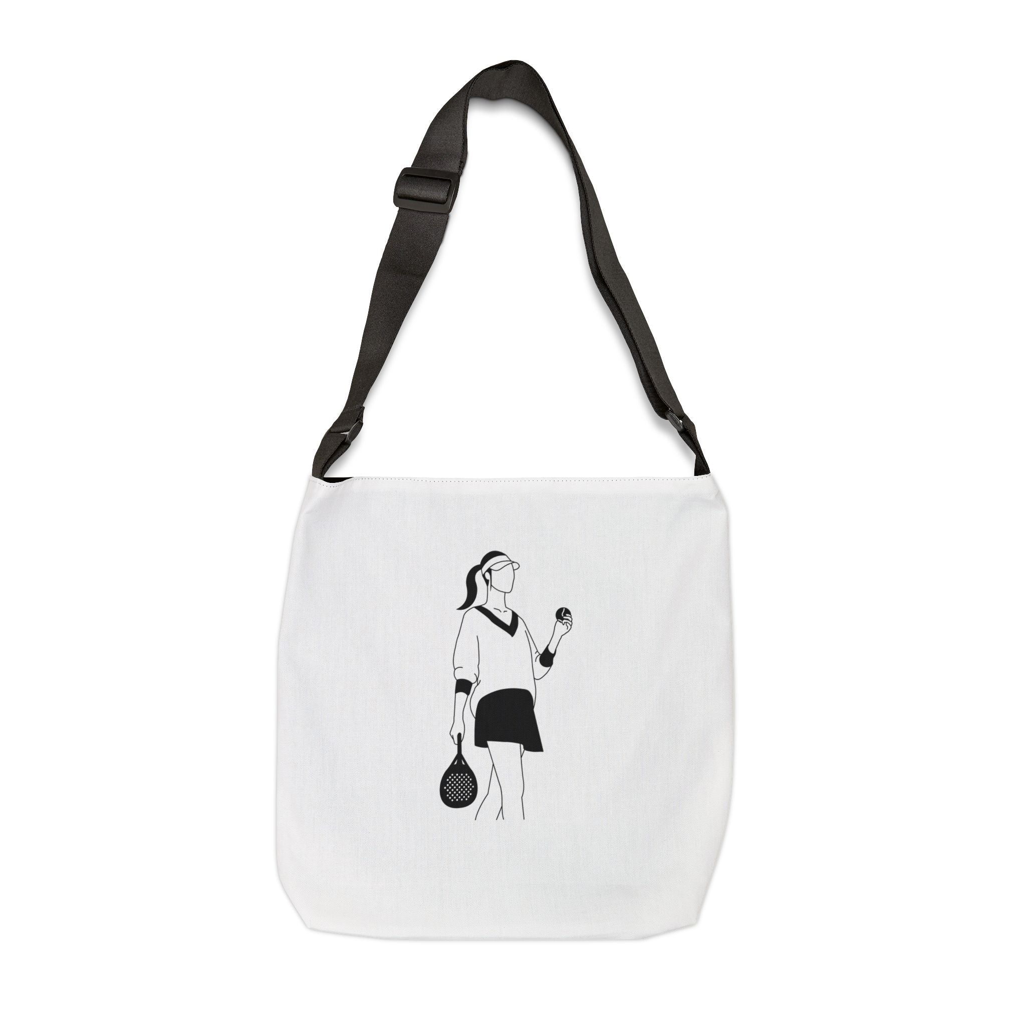 Female Silhouette Padel Player Tote Bag | Adjustable Strap, All-Over Print
