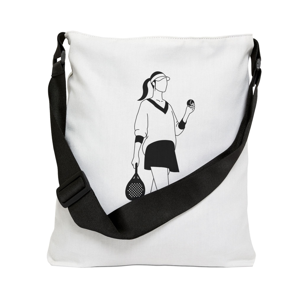 Female Silhouette Padel Player Tote Bag | Adjustable Strap, All-Over Print