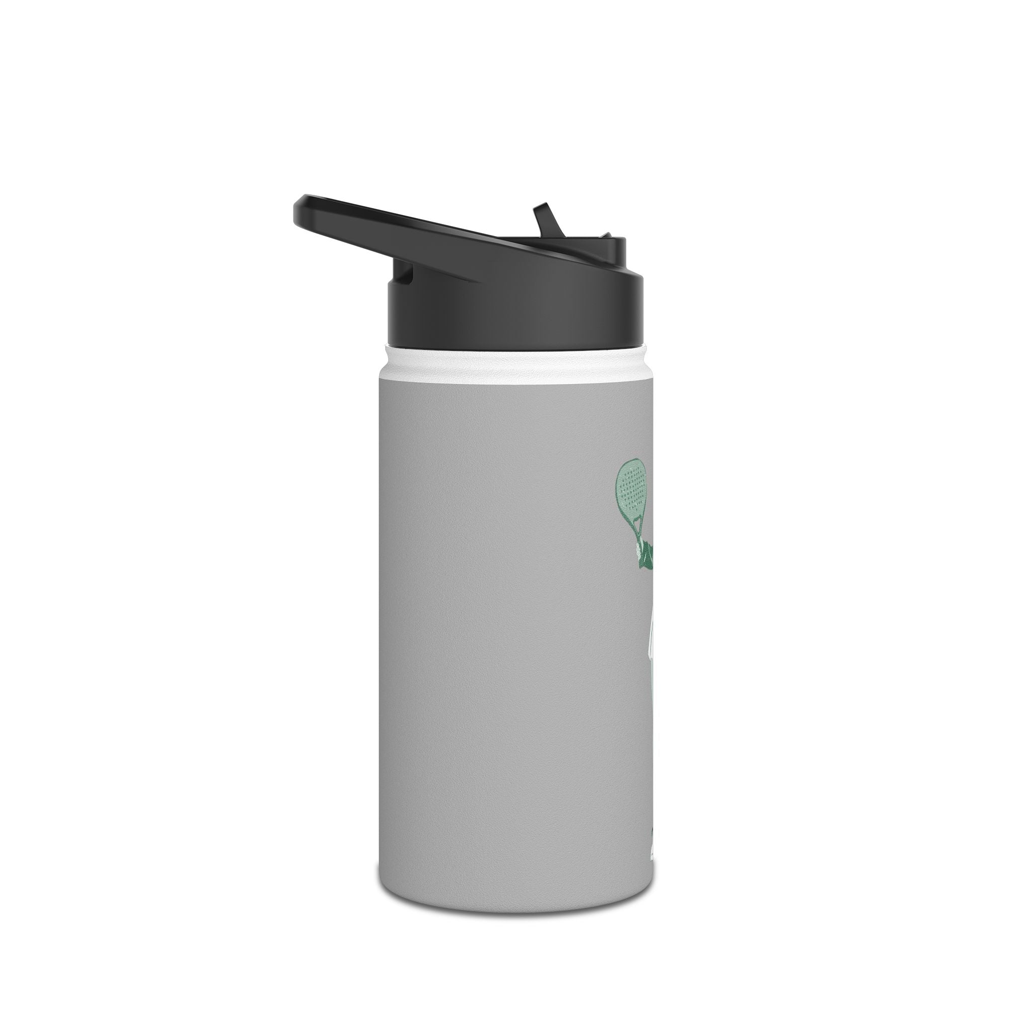 Retro Female Padel Player Stainless Steel Water Bottle | Standard Lid