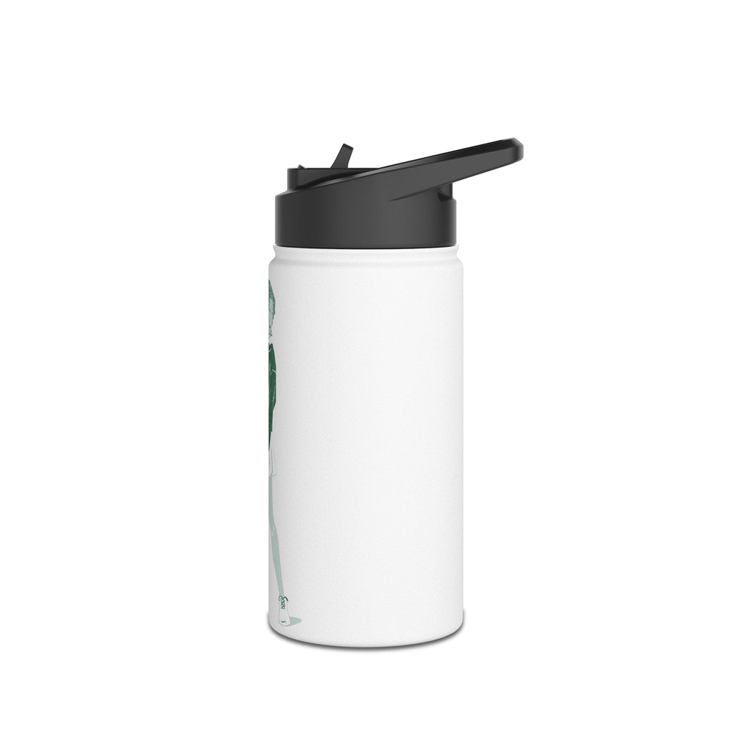 Retro Female Padel Player Stainless Steel Water Bottle | Sports Athlete