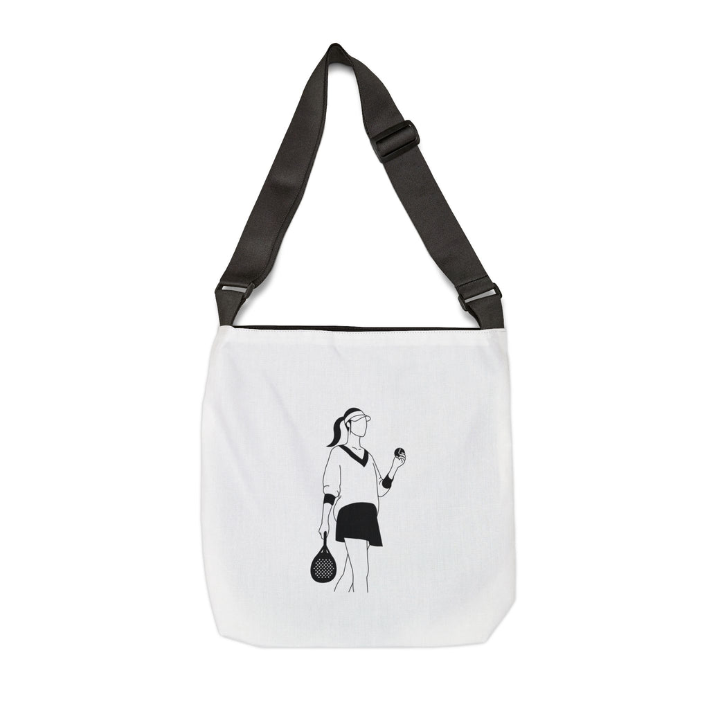 Female Silhouette Padel Player Tote Bag | Adjustable Strap, All-Over Print