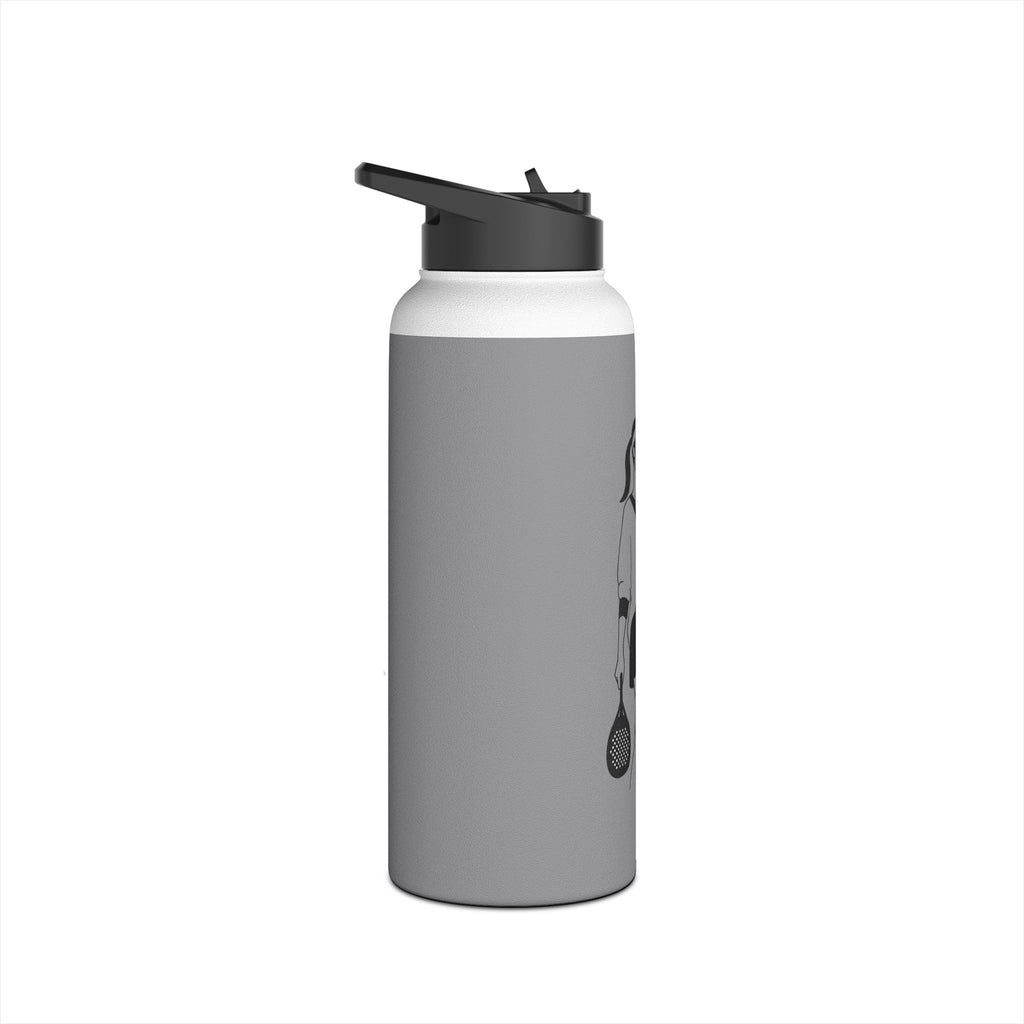 Padel Player Illustration Stainless Steel Water Bottle | Racket Ball Design
