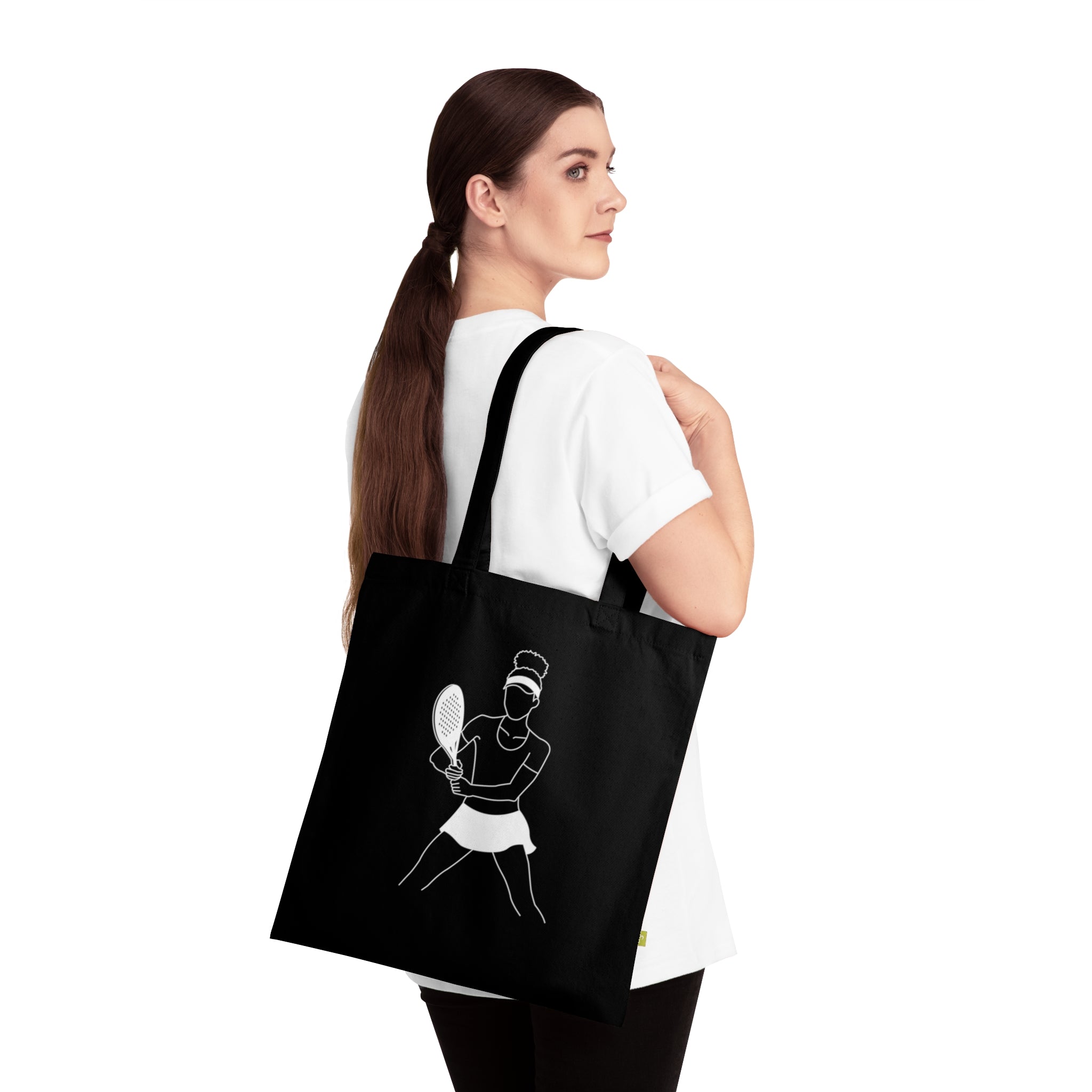 Padel Player Organic Cotton Tote Bag, Eco-Friendly Bag, Sports Tote, Gift for Tennis Lovers, Reusable Shopping Bag