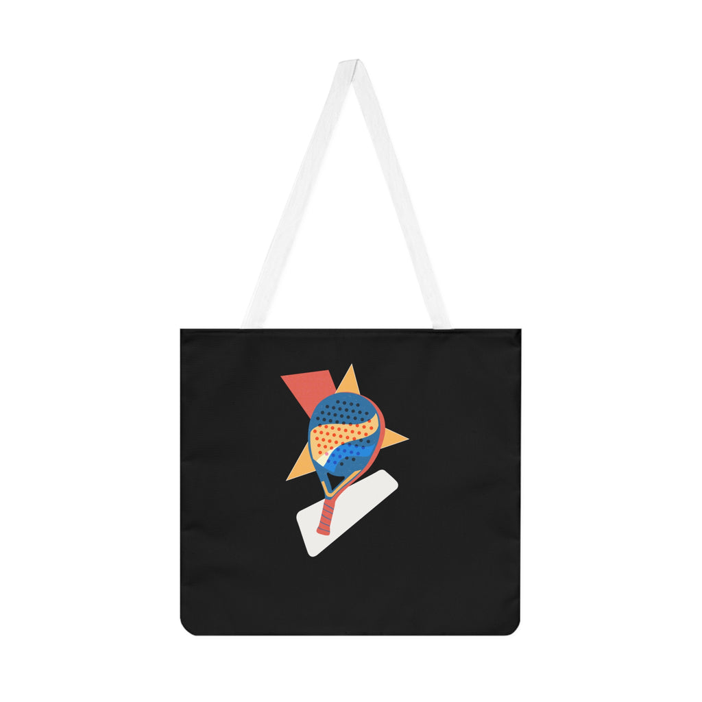 Abstract Retro Padel Racket Tote Bag | Geometric Pop Art Design