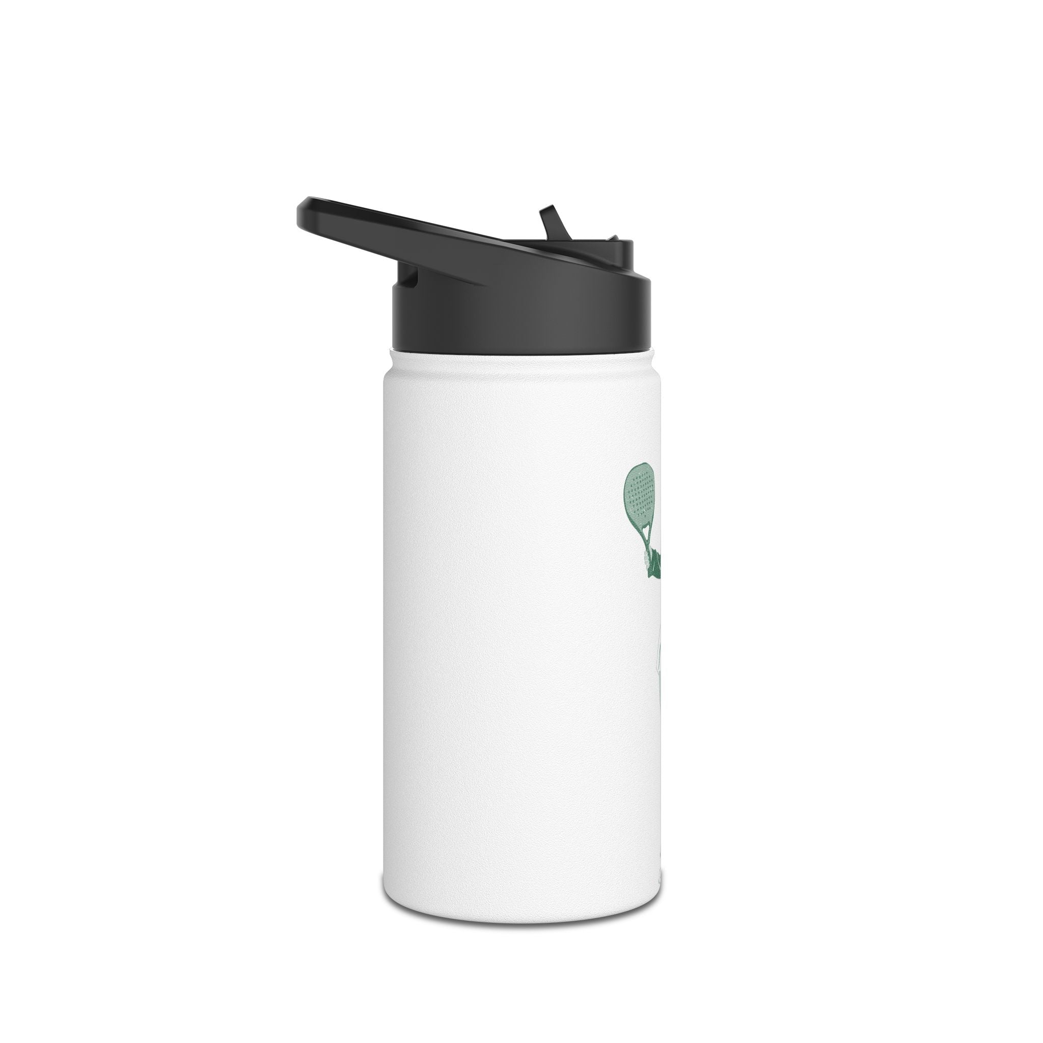 Retro Female Padel Player Stainless Steel Water Bottle | Sports Athlete