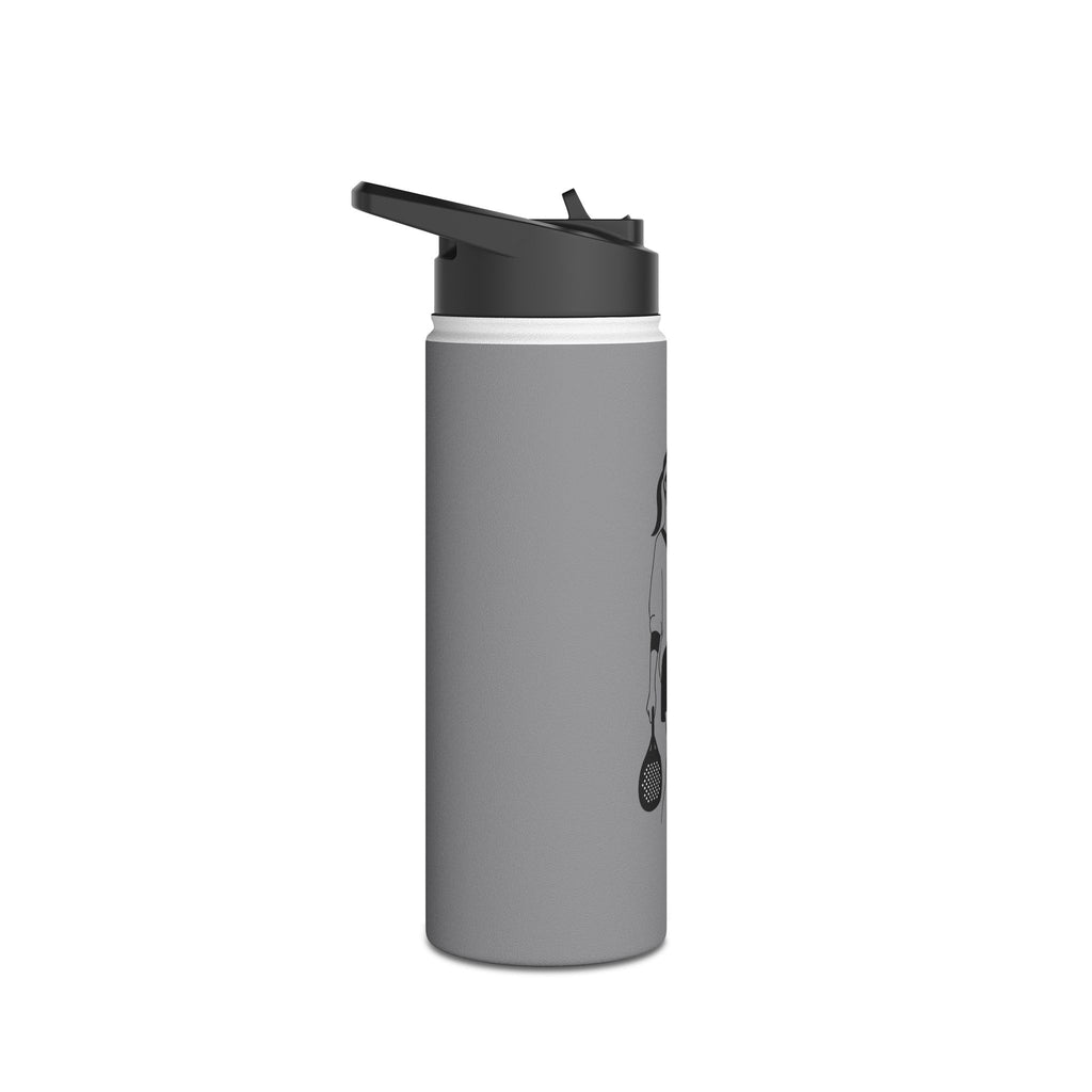 Padel Player Illustration Stainless Steel Water Bottle | Racket Ball Design