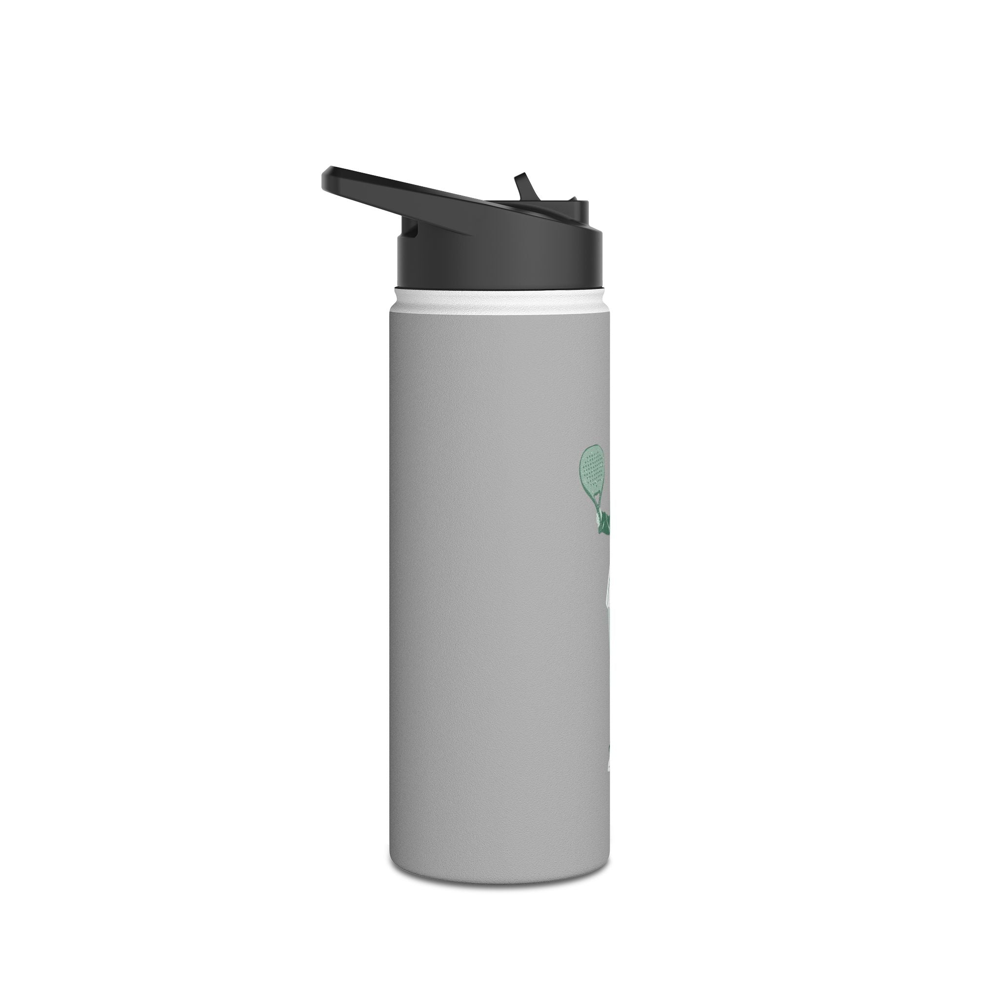 Retro Female Padel Player Stainless Steel Water Bottle | Standard Lid