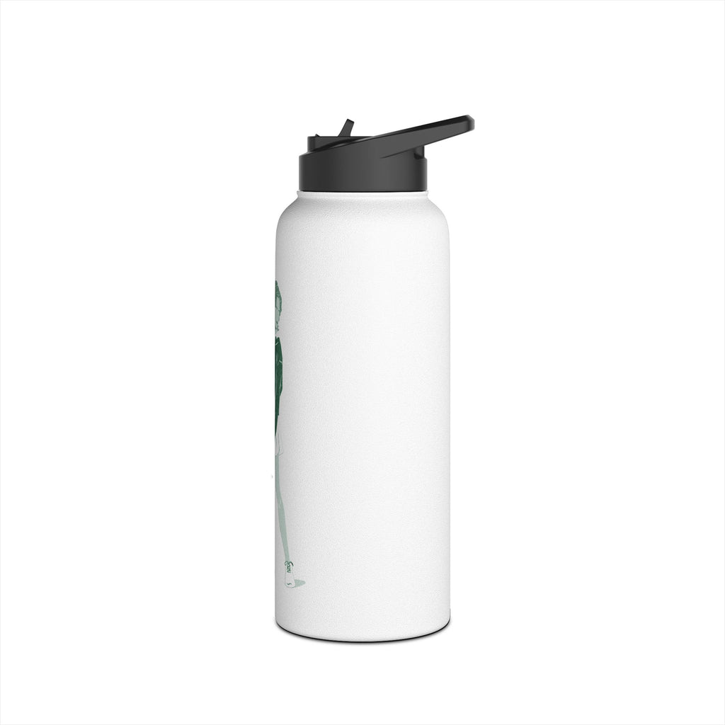 Retro Female Padel Player Stainless Steel Water Bottle | Sports Athlete