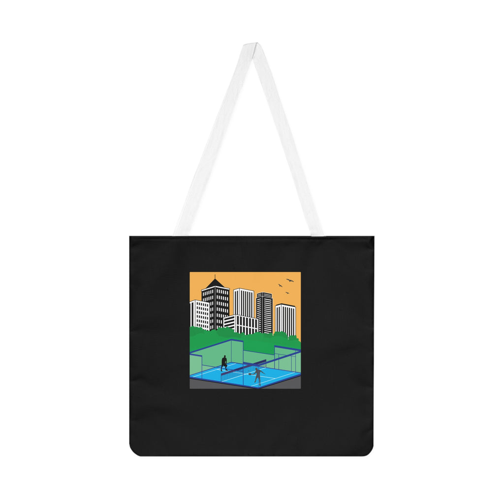 City Park Padel Court Tote | Urban Skyline Illustration Tote