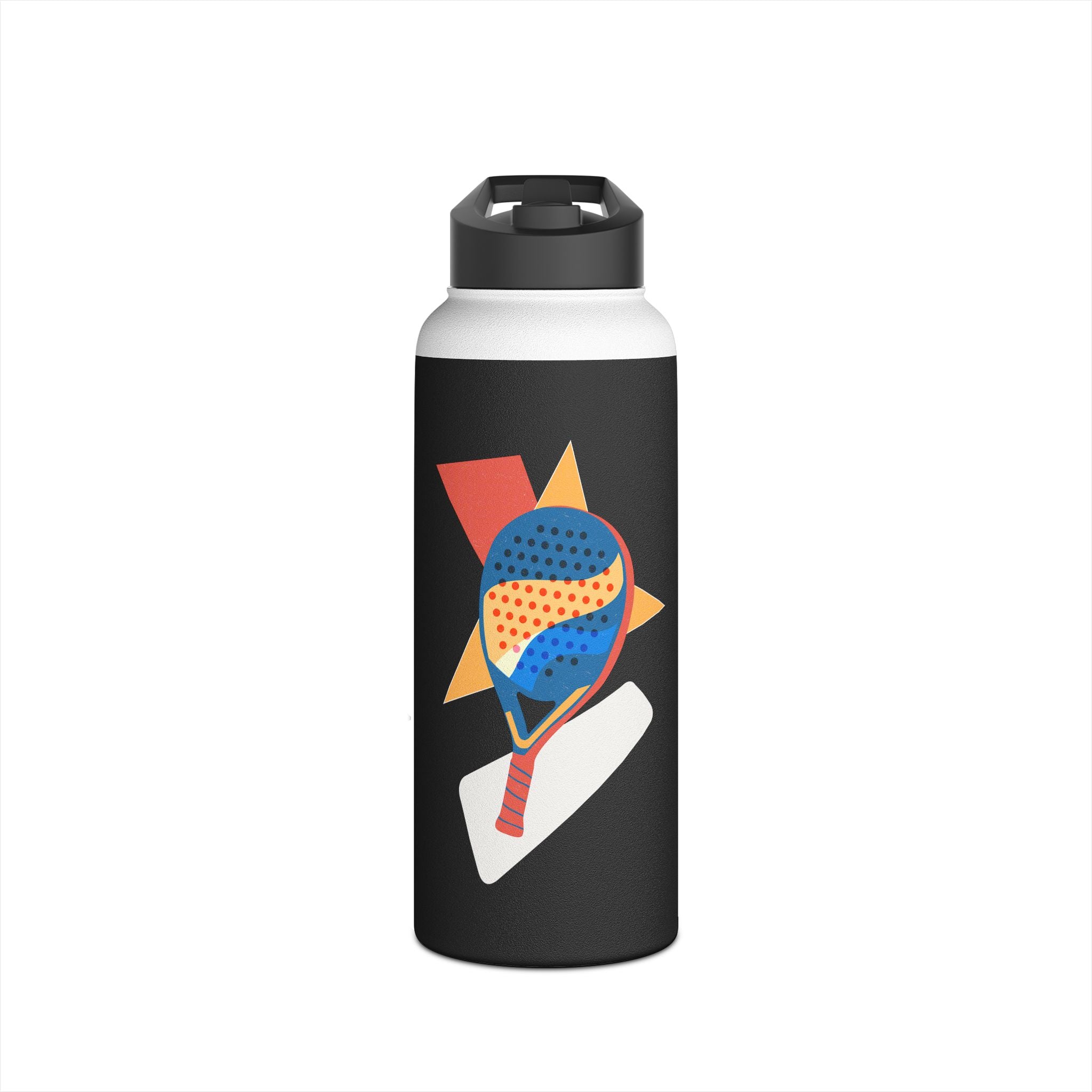 Colorful Padel Racket Stainless Steel Water Bottle | Sport Drink Bottle
