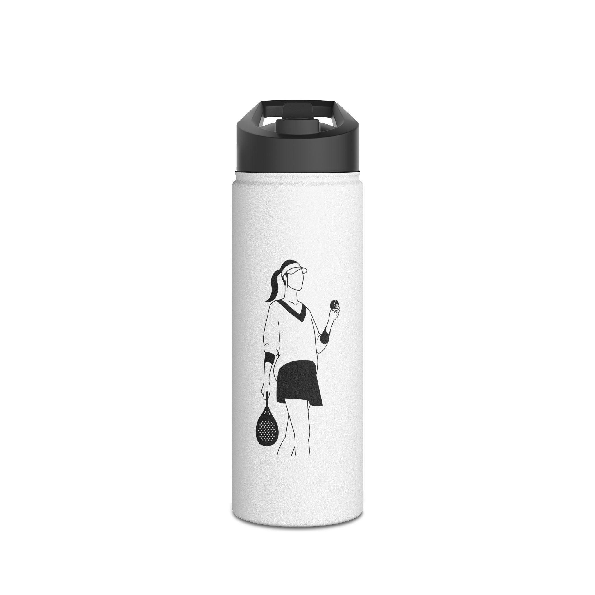 Silhouette Padel Player Stainless Steel Water Bottle | Tennis Bottle