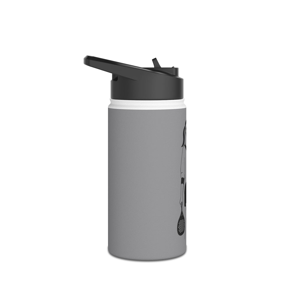 Padel Player Illustration Stainless Steel Water Bottle | Racket Ball Design