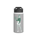 Retro Female Padel Player Stainless Steel Water Bottle | Standard Lid