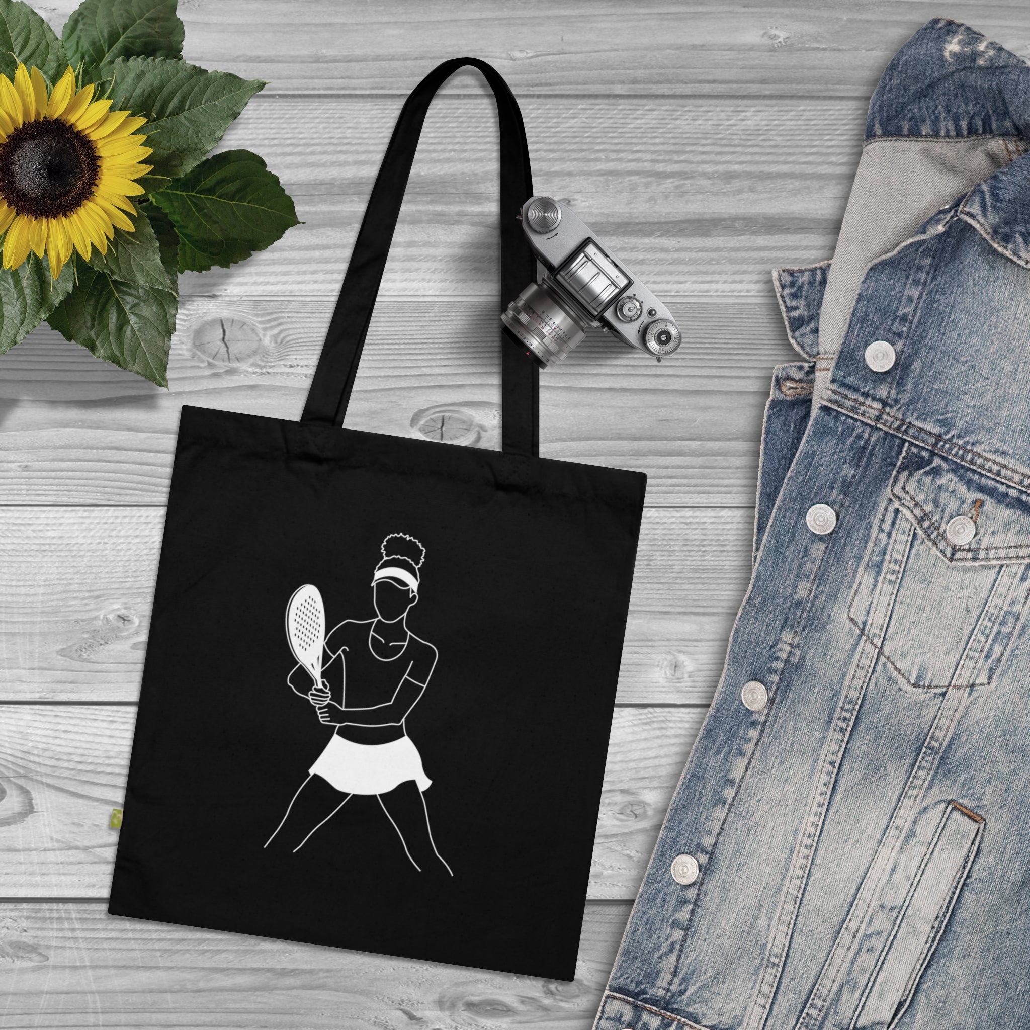 Padel Player Organic Cotton Tote Bag, Eco-Friendly Bag, Sports Tote, Gift for Tennis Lovers, Reusable Shopping Bag