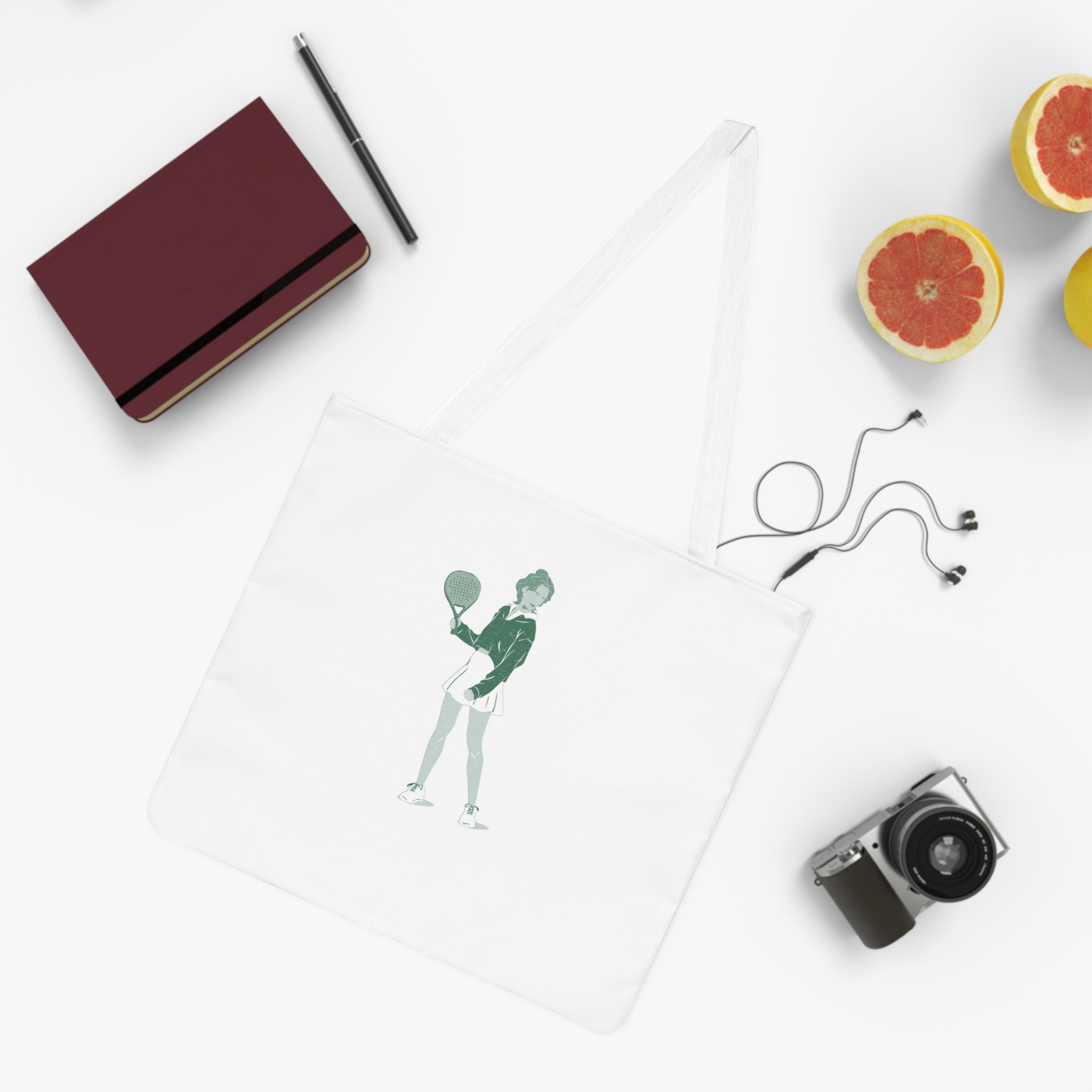 Vintage Padel Player Tote Bag | Retro Sports Illustration