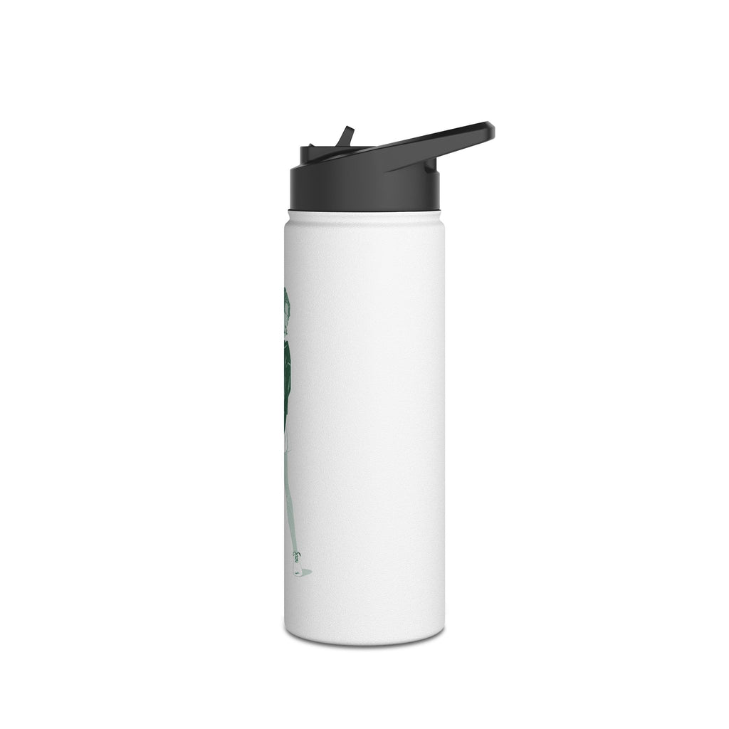 Retro Female Padel Player Stainless Steel Water Bottle | Sports Athlete