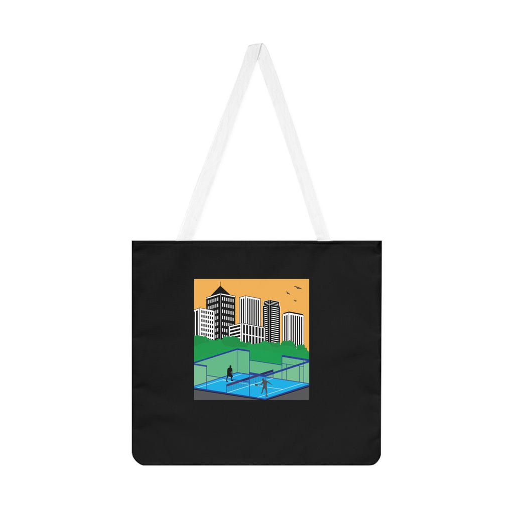 City Park Padel Court Tote | Urban Skyline Illustration Tote