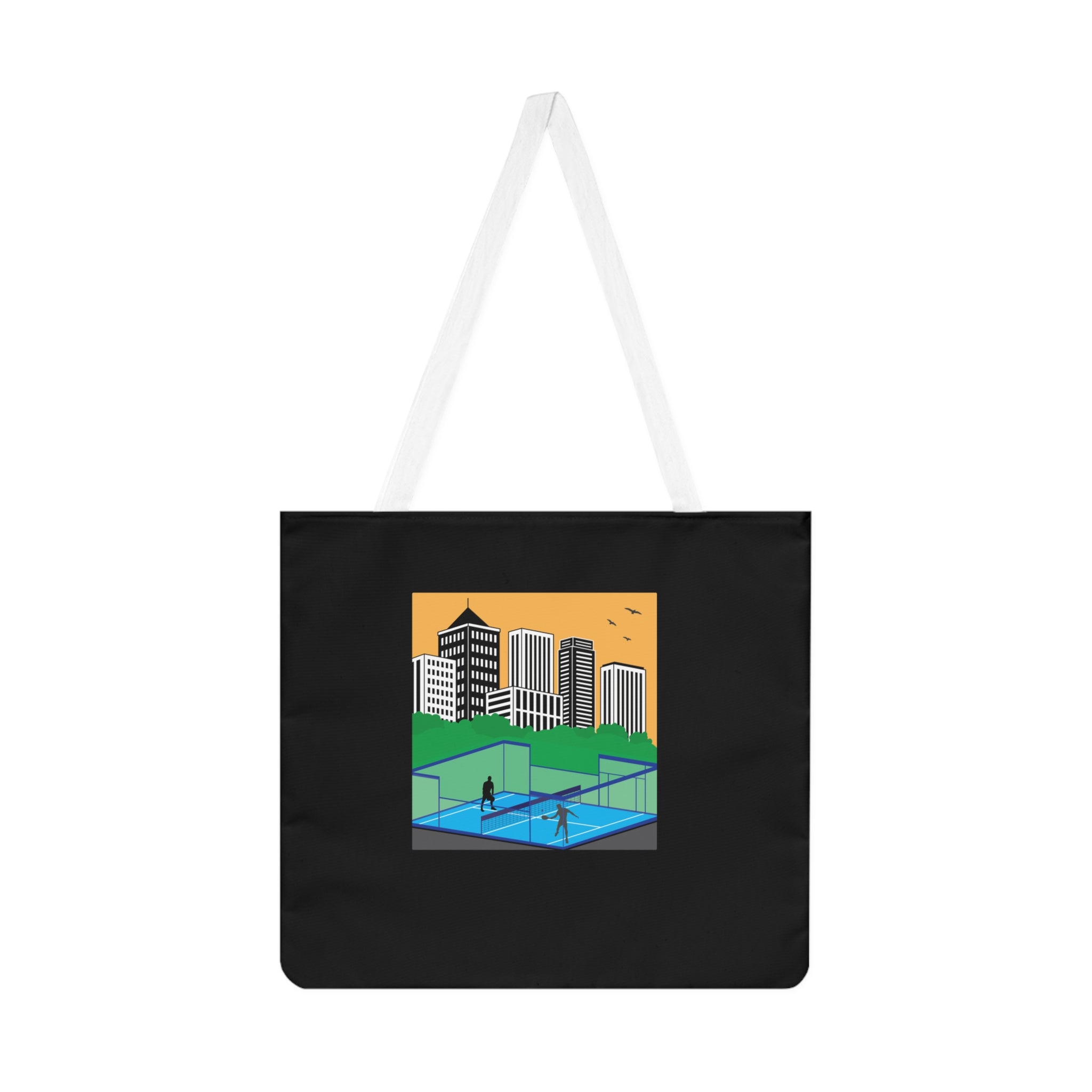 City Park Padel Court Tote | Urban Skyline Illustration Tote